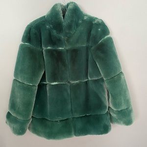 Emerald green Apparis faux fur coat